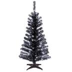 National Tree Company 4 ft. Black Tinsel Artificial Christmas Tree with ...