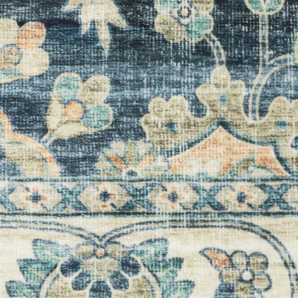 8 ft. x 11 ft. Red, Blue Oriental Washable Area Rug