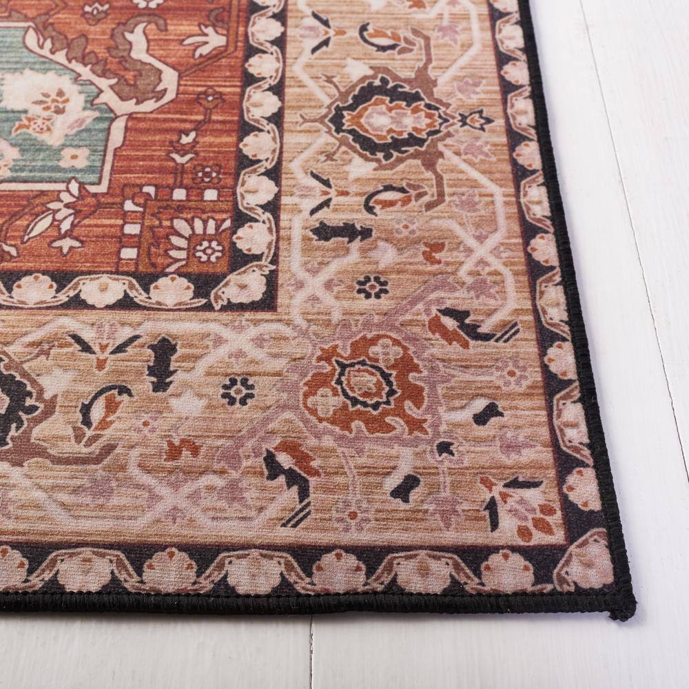 Tucson Square Red Easy-Care Washable Area Rug - 4' x 4'