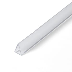 1/2 in. D x 5/16 in. W x 48 in. L Clear PVC Plastic U-Channel Moulding Fits 1/4 in. Board, (2-Pack)