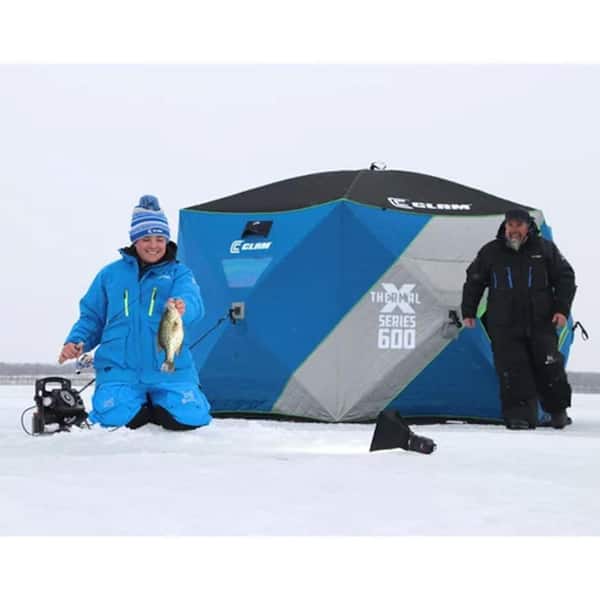 Clam X-600 7-Person Pop Up Ice Fishing Thermal Hub Tent CLAM-14470 - The  Home Depot