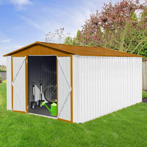 12 ft. W x 10 ft. D Metal Shed with Double Door (120 sq. ft. )