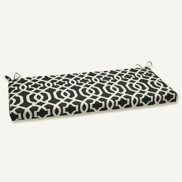 Pillow Perfect Novelty Rectangular Outdoor Bench Cushion in Black