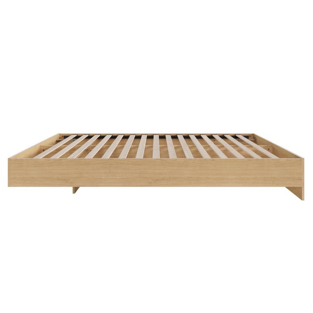 Natural Maple Full Size Floating Platform Bed Frame