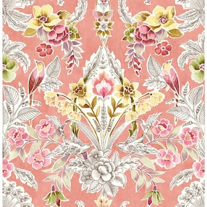 Vera Pink Floral Damask Pink Wallpaper Sample