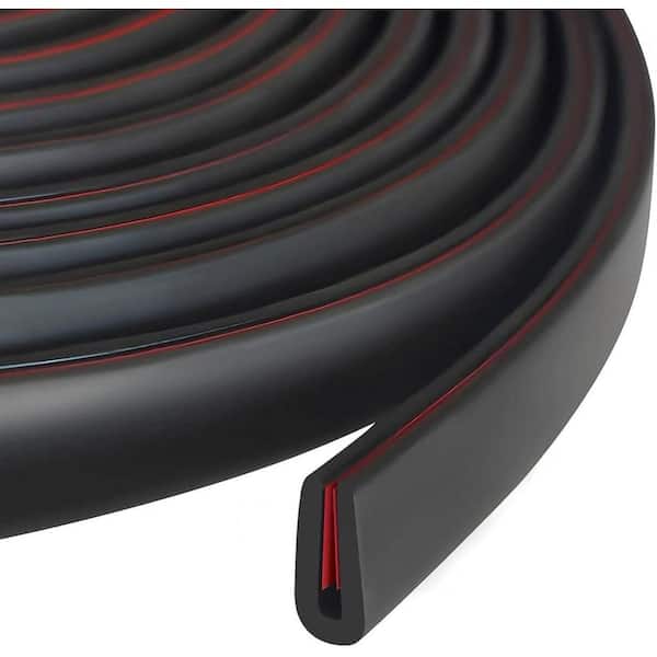 10 ft. EPDM Rubber U Channel Edge Trim, 1/16 in. Slot, Self Adhesive, Flexible, Black, Edge Protector Edging