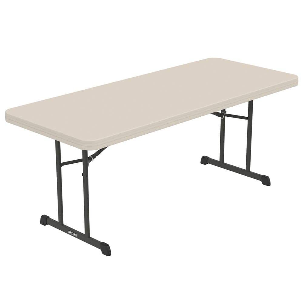 Lifetime 72 in. Almond Plastic Folding Banquet Table 80249 - The