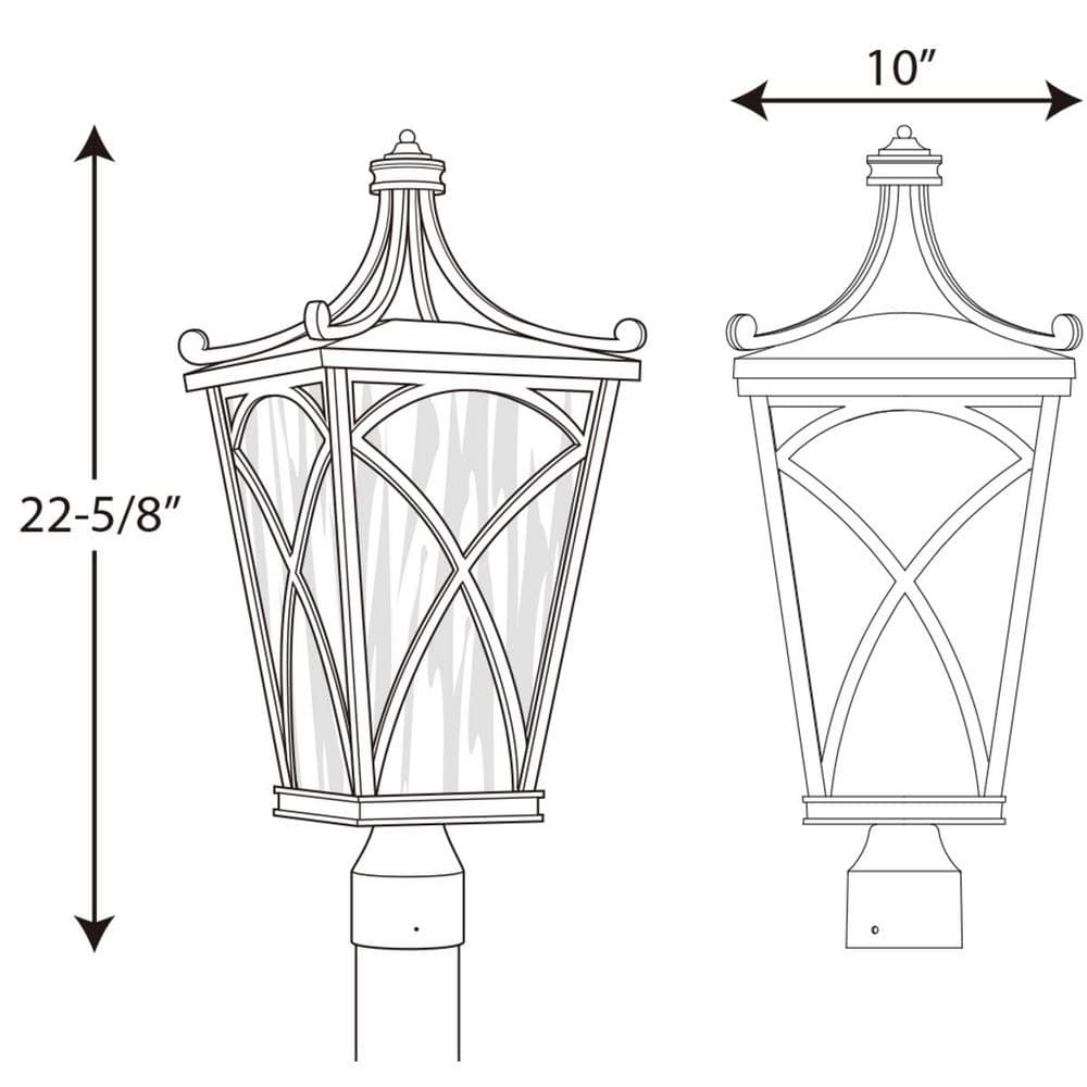 Cadence Bronze 22.63" Outdoor Post Lantern with Clear Glass