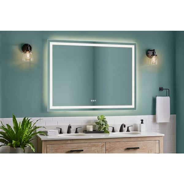 Glacier Bay 48 in. W x 36 in. H Rectangular Frameless Anti-Fog LED Light Wall Bathroom Vanity Mirror