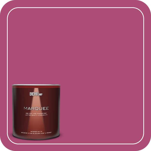 BEHR MARQUEE 1 qt. #100B-7 Hot Pink Matte Interior Paint & Primer