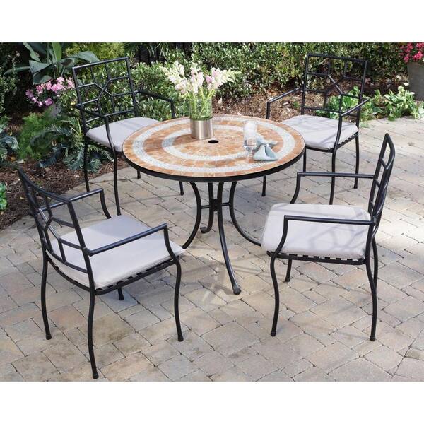Home Styles Valencia Terra Cotta 5-Piece Patio Dining Set with Cambria Chairs-DISCONTINUED