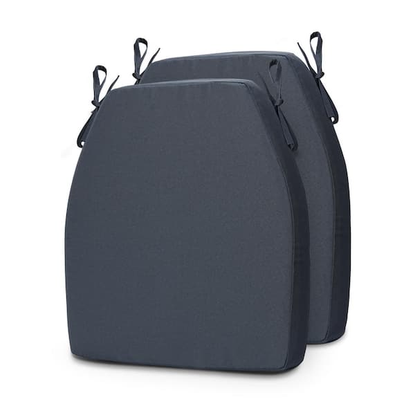 Unbranded Chair Cushions Trapezoid Replacement Outdoor Seat Cushion,Dining Chair Pads with Ties and Non-Slip Backing,Dark Gray
