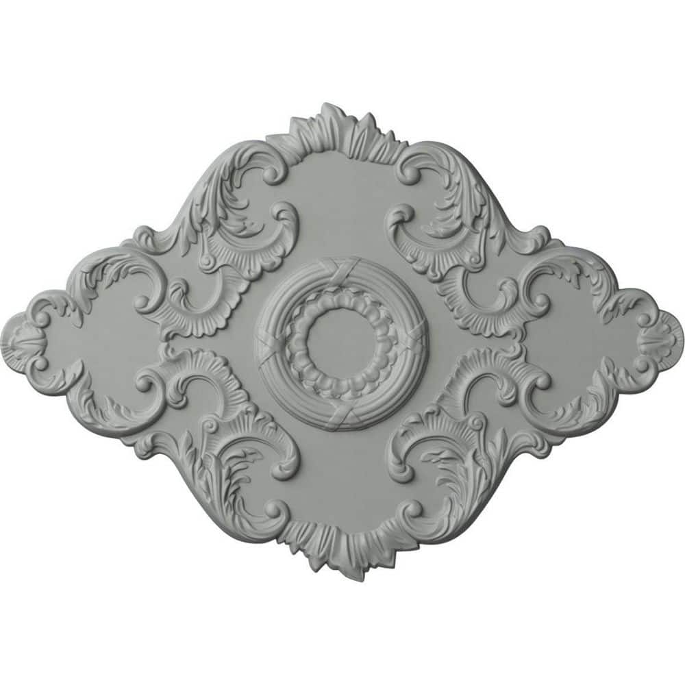 Primed White Polyurethane Piedmont Ceiling Medallion, 37" x 26"