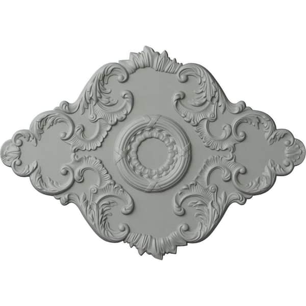 37" W x 26" H x 1-3/8" Piedmont Urethane Ceiling Medallion, Primed White