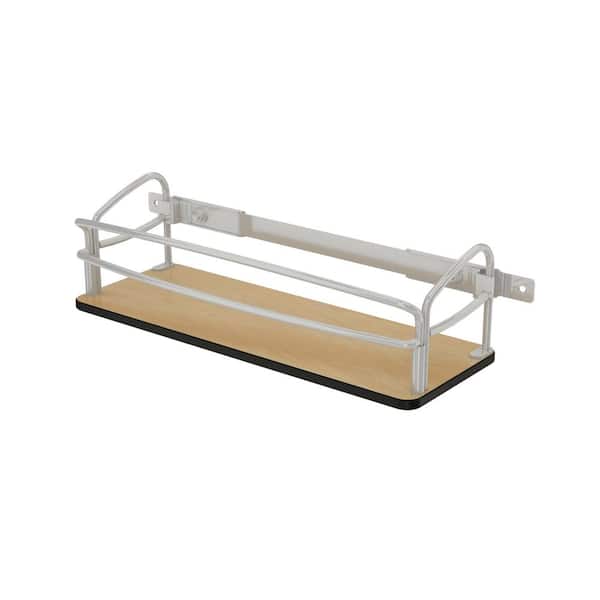 Rev-A-Shelf 13.25 in. W x 4 in. D x 3.72 in. H 1-Shelf Brown Wood Rectangular Wall Mount Spice Rack Pantry Shelf Organizer