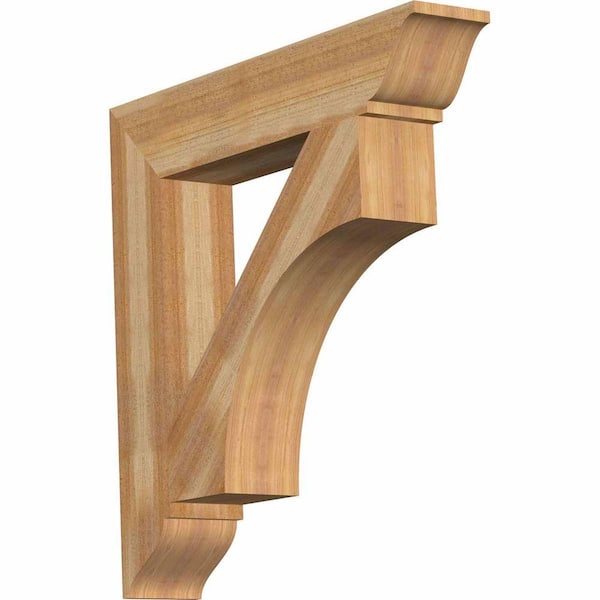 Ekena Millwork 6 in. x 34 in. x 34 in. Western Red Cedar Westlake Traditional Rough Sawn Bracket