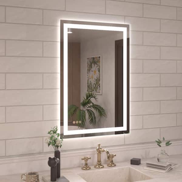 Orliva 24 in. W x 36 in. H Rectangular Frameless LED Wall Bathroom Vanity Mirror
