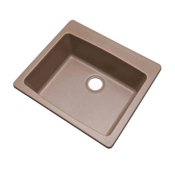 Mont Blanc Northbrook Dual Mount Composite Granite 25 in. Single Bowl Kitchen Sink in Natural