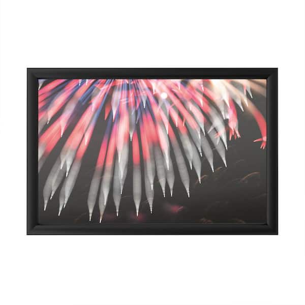 Trademark Fine Art "Abstract Fireworks 2020 7" by Kurt Shaffer Photographs Framed with LED Light Abstract Wall Art 16 in. x 24 in.