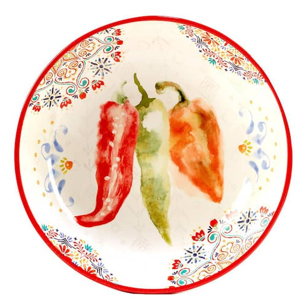 Certified International Sweet and Spicy 13 in. 144 fl.oz Assorted Colors Earthenware Serving Bowl