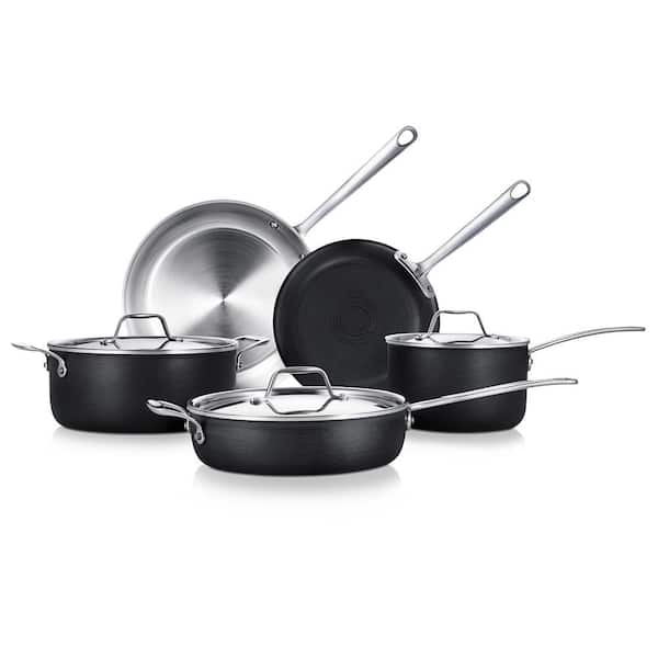 8-Piece Heavy Gauge 2-Ply Stainless Steel Non-Stick Cookware Set