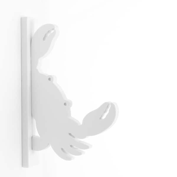 6 in. Paintable White PVC Decorative Indoor/Outdoor Crab Hook