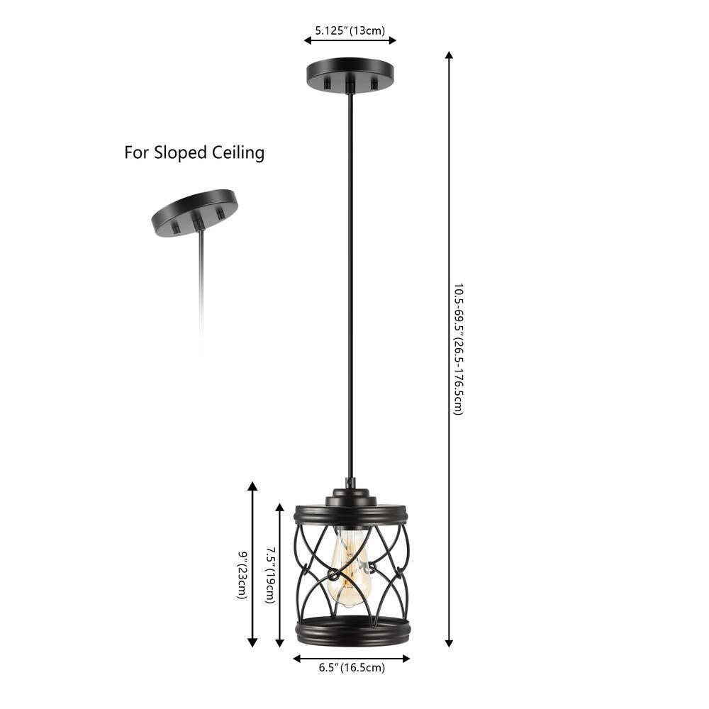Marelle 6.5" Black Farmhouse Glass Jar LED Pendant Light Set