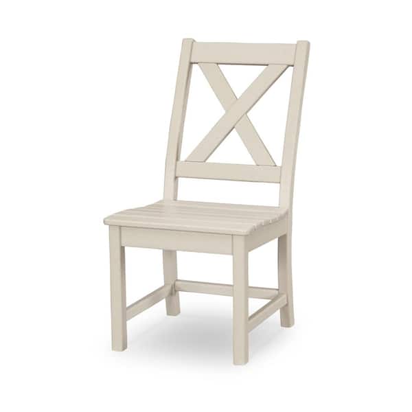 POLYWOOD Braxton Sand Plastic Outdoor Patio Dining Side Chair