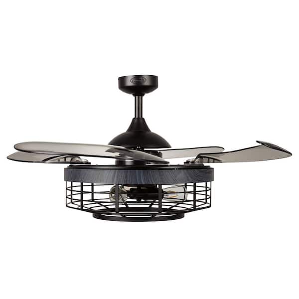 Montclair 48 in. Black with Trim AC Ceiling Fan with Light and Remote Control