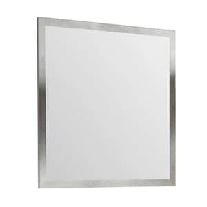 Concordia 29.5 in. W x 33.5 in. H Small Rectangular Wooden Framed Wall Bathroom Vanity Mirror in Gray Marble