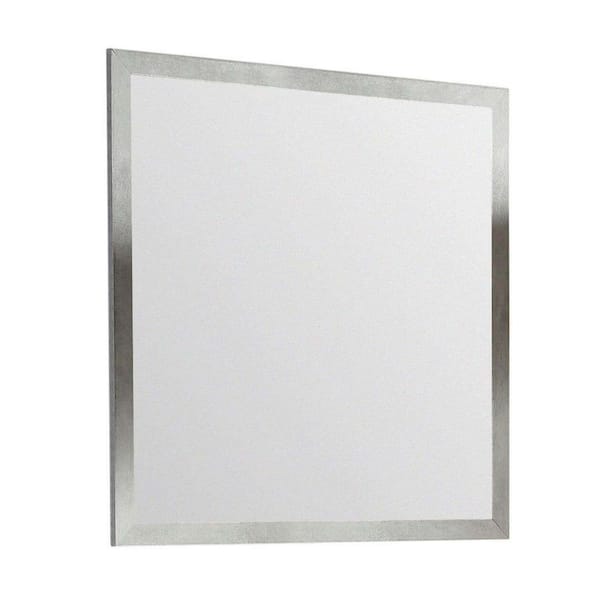 FINE FIXTURES Concordia 29.5 in. W x 33.5 in. H Small Rectangular Wooden Framed Wall Bathroom Vanity Mirror in Gray Marble