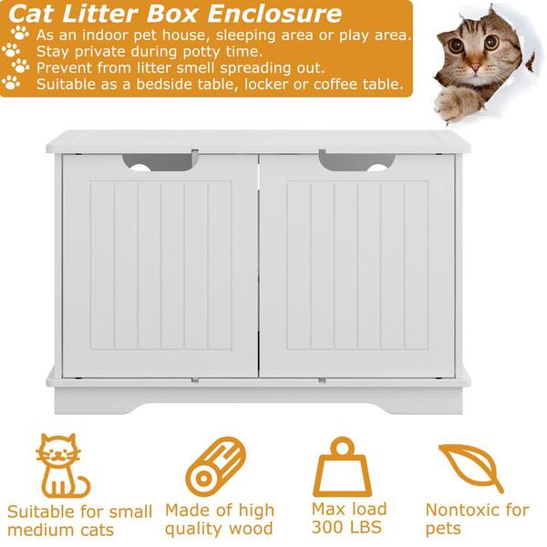 WIAWG Cat Litter Box Enclosure, Cat Washroom Bench, Modern Hidden Cat  Litter Box Furniture for Living Room, Bedroom YLM-AMKF180045-02 - The Home  Depot