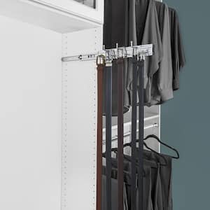 9-Hooks Chrome Pull-Out Side Mount Belt Rack