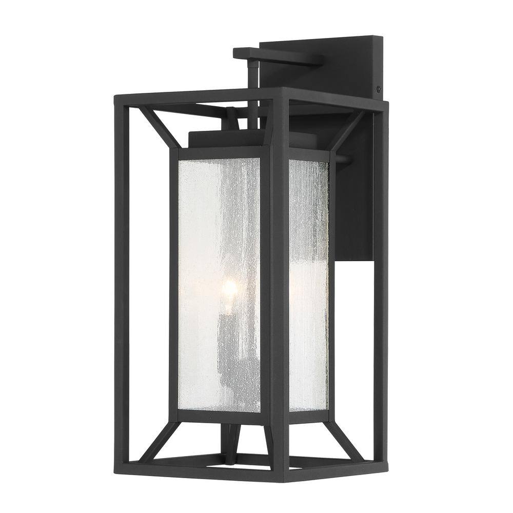 Harbor View 2-Light Sand Black Outdoor Wall Lantern Sconce with Clear Seeded Glass price history on PriceWatchPro