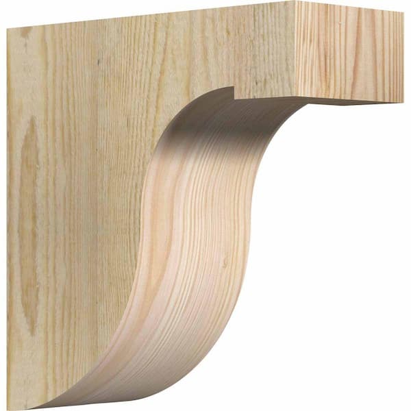 Ekena Millwork 4 in. x 10 in. x 10 in. Douglas Fir Del Monte Rough Sawn Corbel