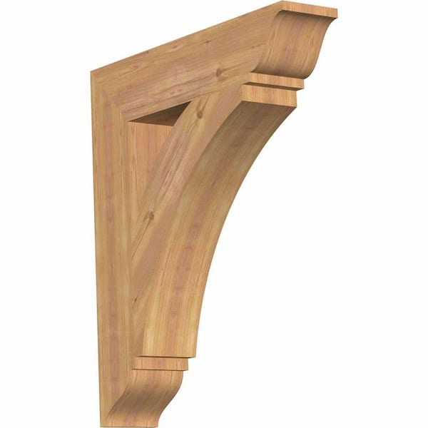Ekena Millwork 5.5 in. x 32 in. x 28 in. Western Red Cedar Thorton Traditional Smooth Bracket