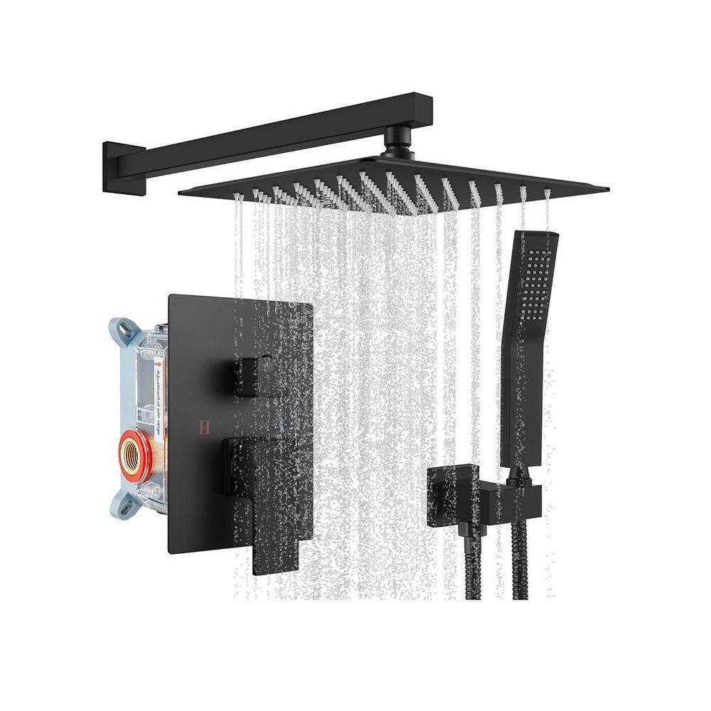 Lynzavix 2-Piece Rainfall Bathroom Shower System with 10 Inch Rain