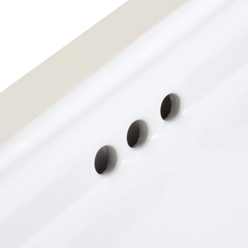 White Rectangular Ceramic Undermount Bathroom Sink