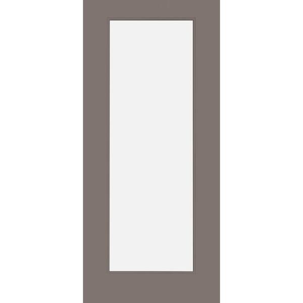 Steves & Sons Legacy 30 in. x 80 in. Universal Handing Full-Lite Clear Glass Kindling Finish Fiberglass Front Door Slab