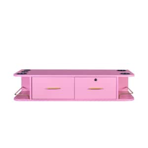 42.13 in. W x 15.75 in. D x 8.98 in. H Bathroom Storage Wall Cabinet in Pink