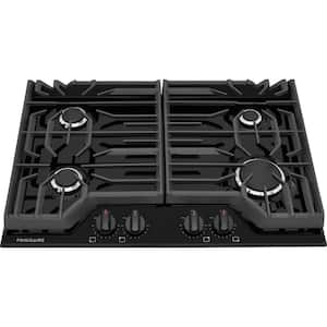 30 in. Gas Cooktop in Black with 4-Burners