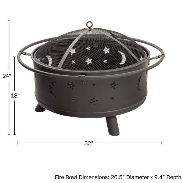 Pure Garden 33 in. Tile Fire Pit with Free Cover Pure Garden 33 in. Tile Fire Pit with Free Cover