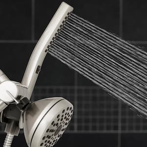 12-spray 5 in. High PressureDual Shower Head and Handheld Shower Head in Brushed Nickel