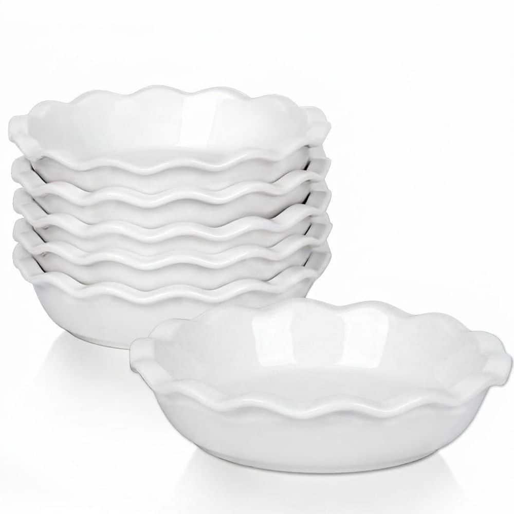6 Piece Wave Edge Ceramic Mini Pie Pan Set Small Individual Baking Ramekins for Pot Pie Quiche Fruit Pie price history on PriceWatchPro