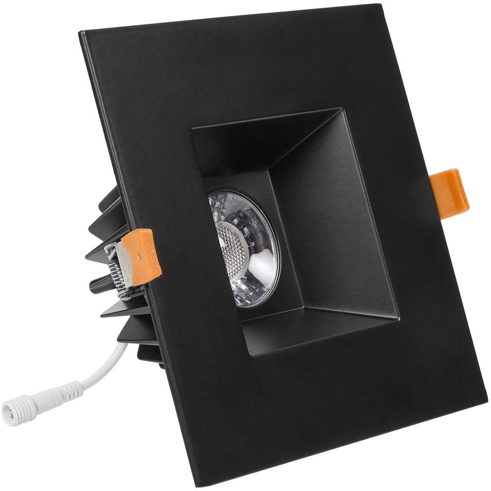 6-Inch Black Aluminum Square LED Recessed Downlight
