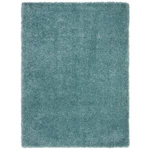 Royal Shag Aqua 5 ft. x 8 ft. Solid Area Rug