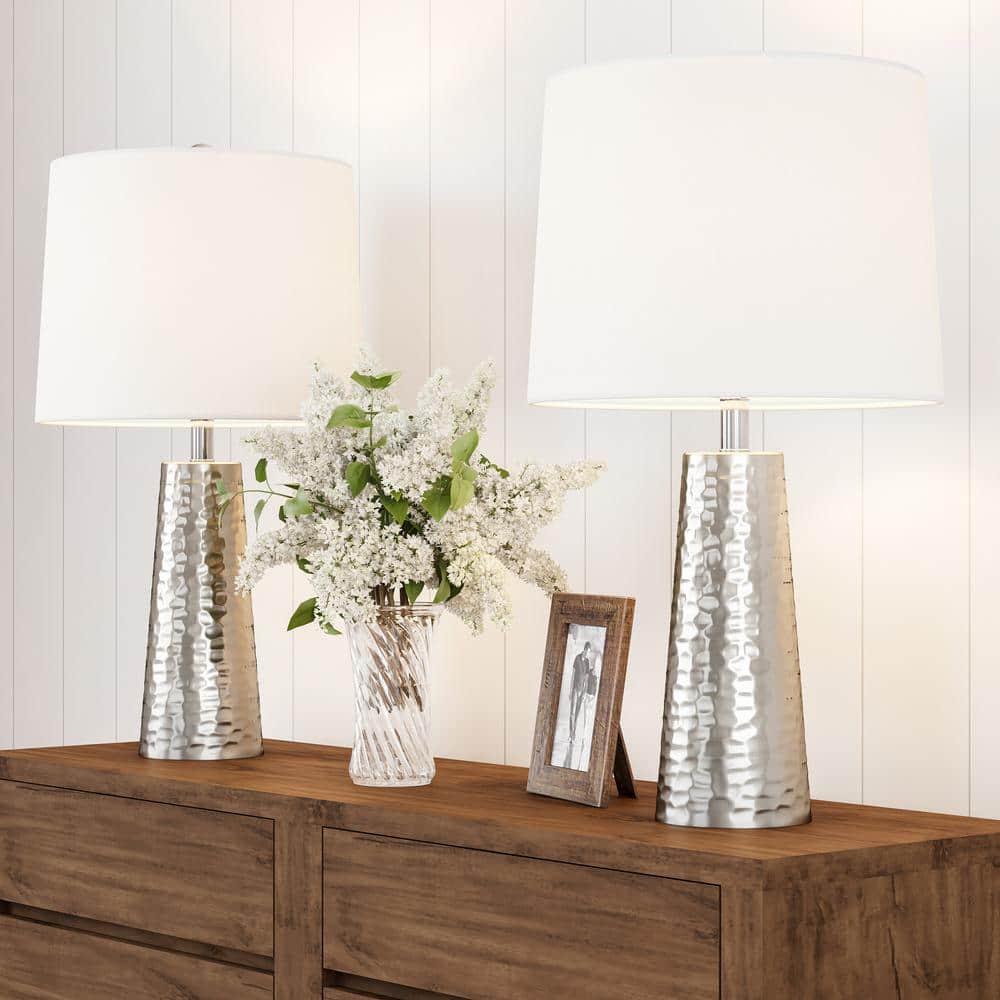 26 in. Hammered Metal Table Lamps (Set of 2) price history on PriceWatchPro