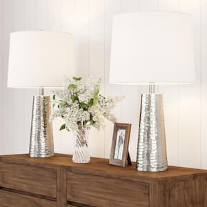 26 in. Hammered Metal Table Lamps (Set of 2)