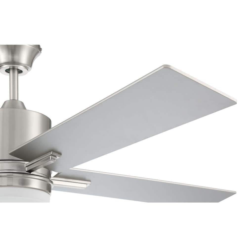 Transitional 52" White Low Profile Ceiling Fan with LED Light