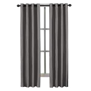 Pewter Striped Blackout Curtain - 50 in. W x 132 in. L